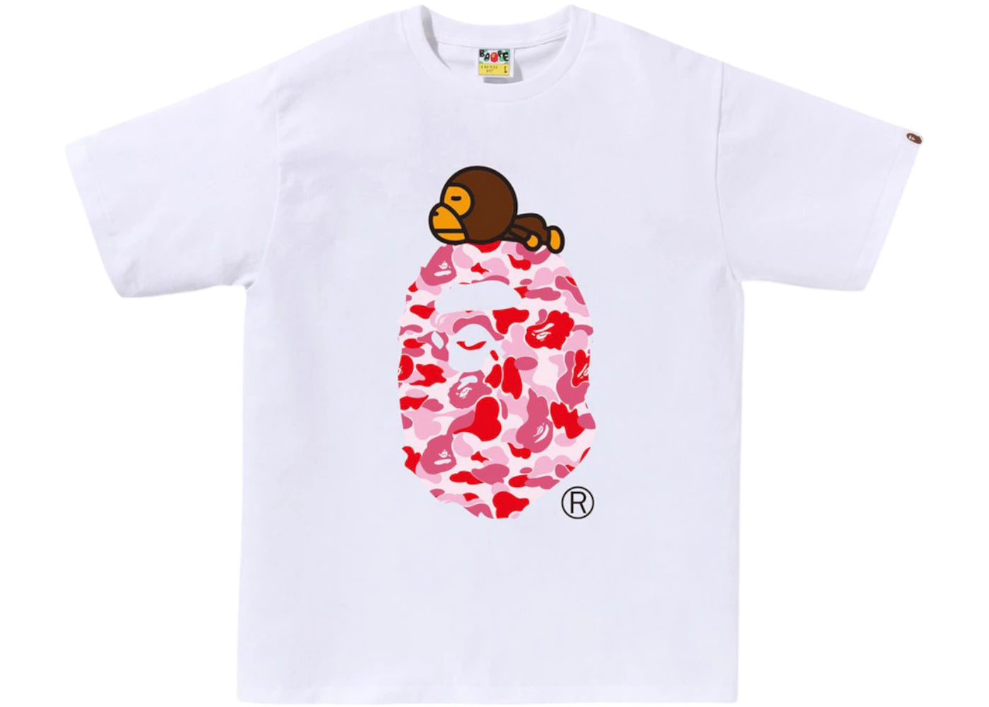 BAPE ABC Camo Milo On Big Ape Tee (SS25) White/Pink
