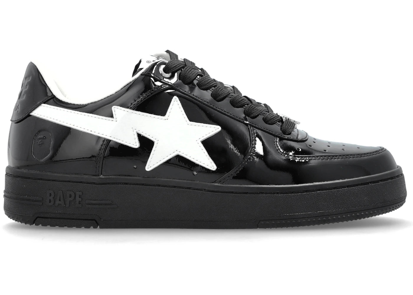 A Bathing Ape Bape Sta #1 Black White Patent Leather