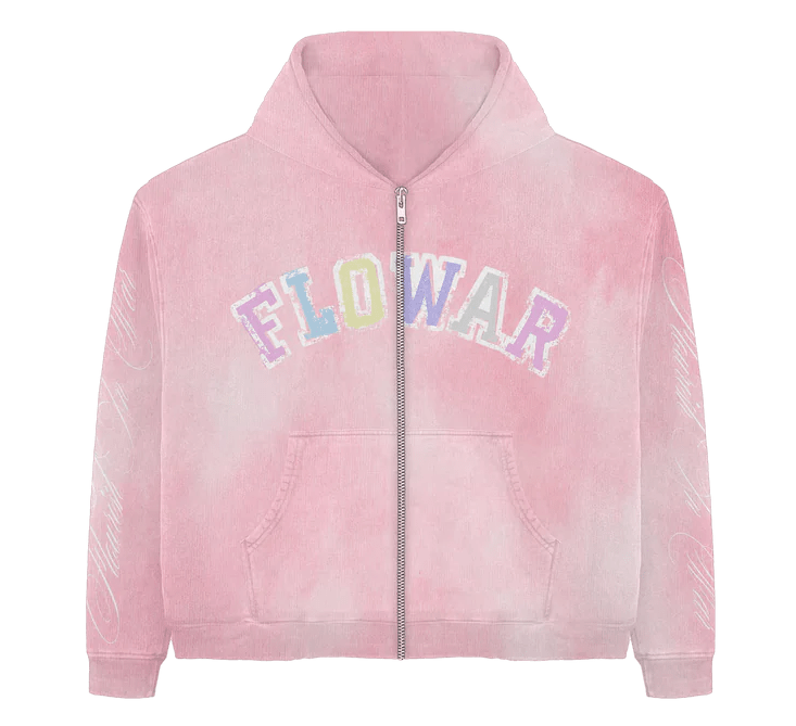 Flowar Pastel Pink Zip Up