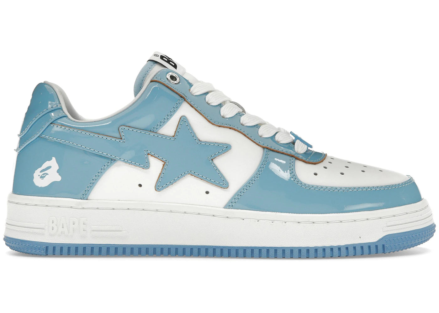 A Bathing Ape Bape Sta Patent Leather Blue White