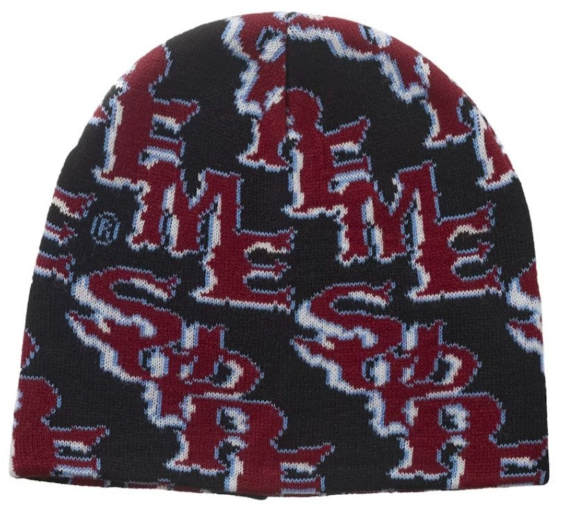 Supreme Slanted Gothic Outline Beanie Black