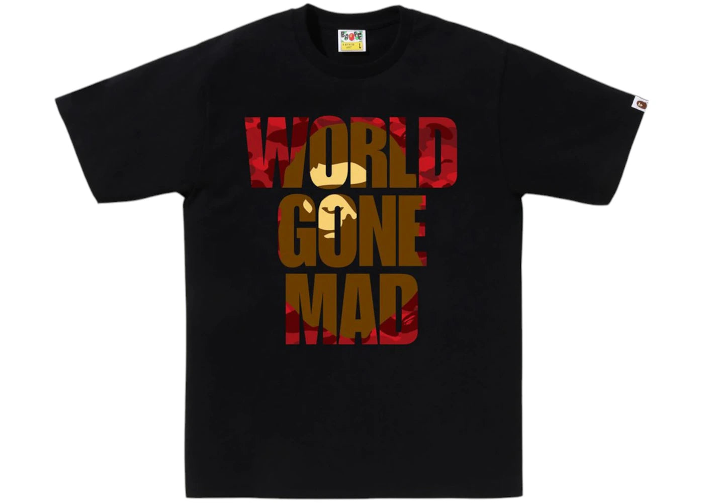 BAPE Color Camo WGM Ape Head Overlap Tee Black