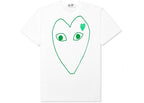 Comme des Garcons Play Green Emblem Outline T-shirt White