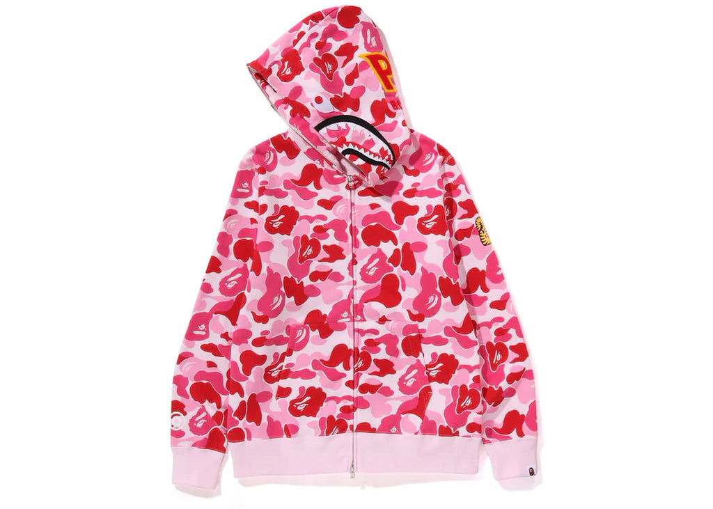 BAPE ABC Camo Shark PONR Full Zip Hoodie Pink