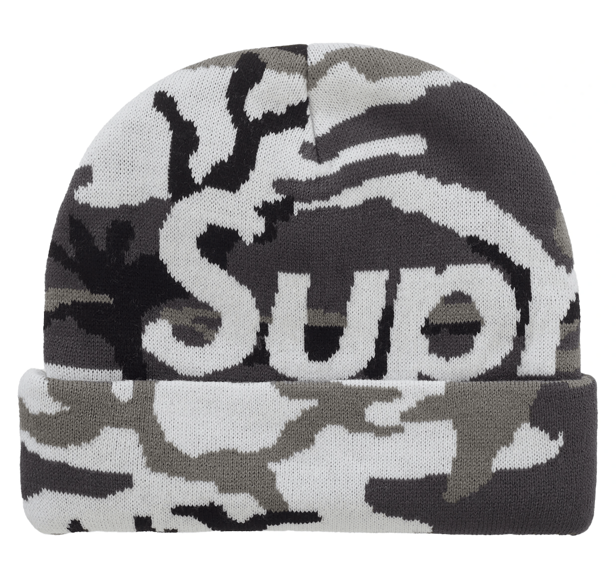 Supreme Camo Big Logo Beanie Snow Camo