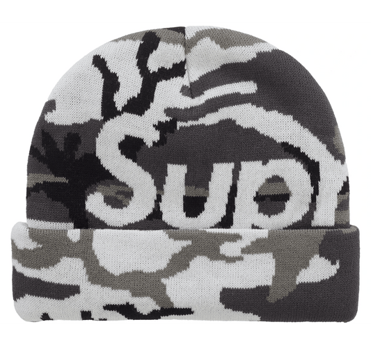 Supreme Camo Big Logo Beanie Snow Camo