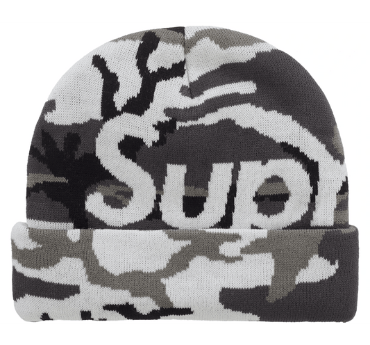 Supreme Camo Big Logo Beanie Snow Camo
