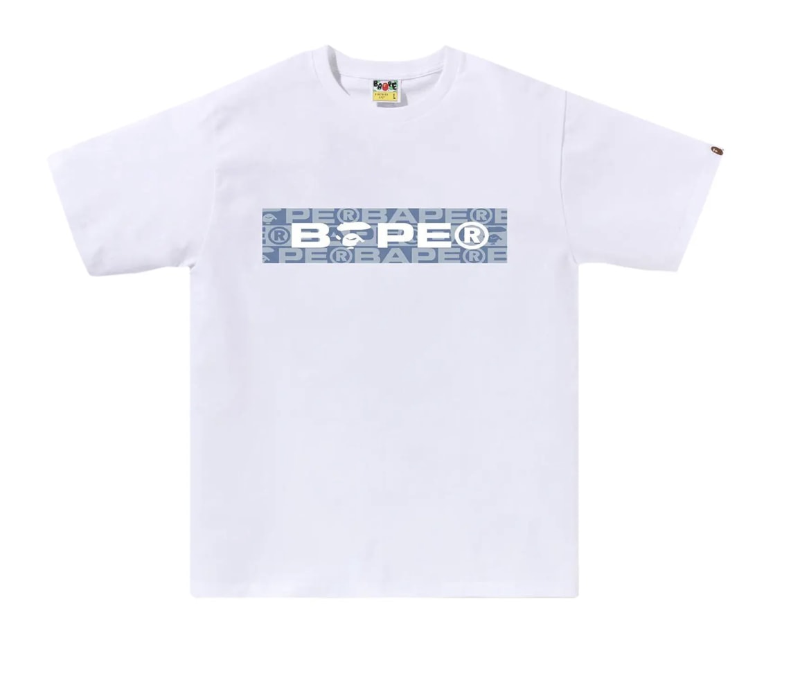 BAPE Lux Sport Pattern Box Logo Tee White