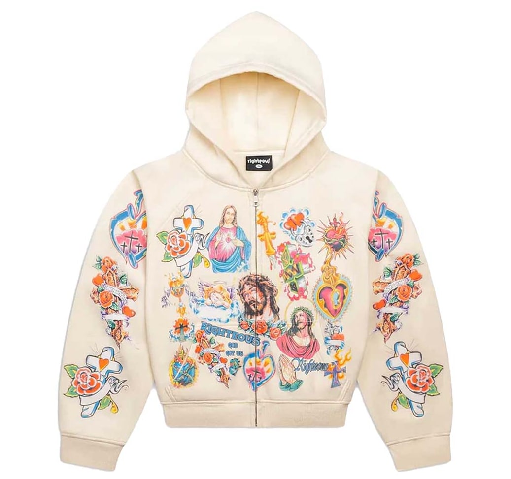 Righteous Zip-Up Hoodie Cream