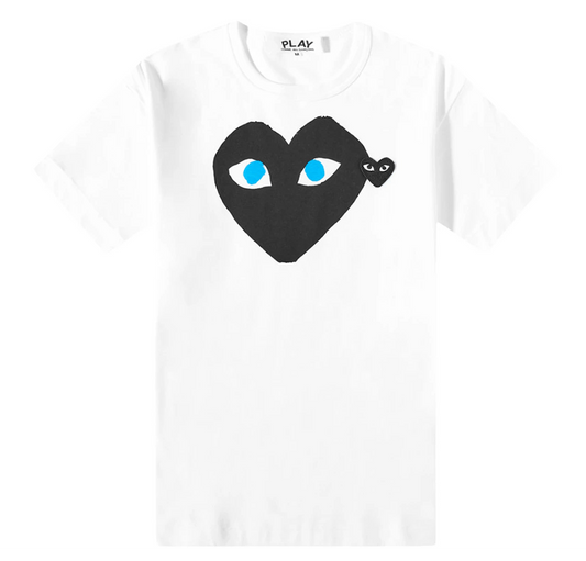 Comme des Garcons PLAY PLAY Double Heart Logo Tee White/Black
