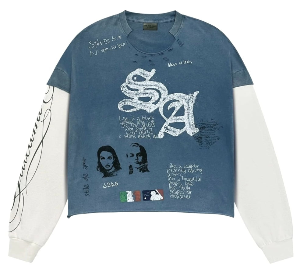 Stile De Amor Navy Sqaudra Long Sleeve