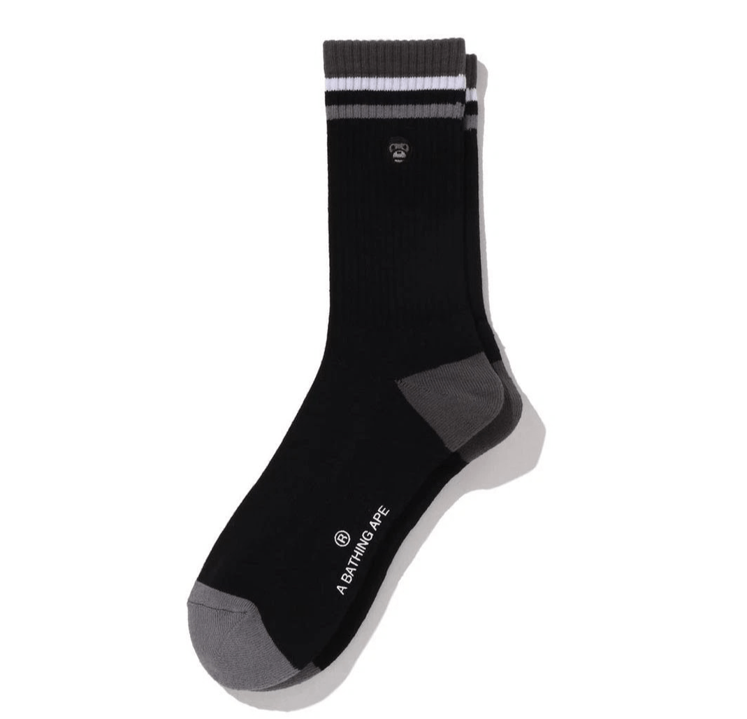 Bape Baby Milo Line Socks Black