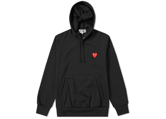 Comme des Garcons Play Red Heart Pockets Hoodie Black/Red
