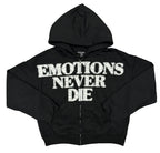 MIXED EMOTION NEVER DIE RHINESTONE ZIP UP