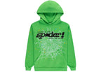 Sp5der Punk V2 Rhinestone Hoodie Bright Green