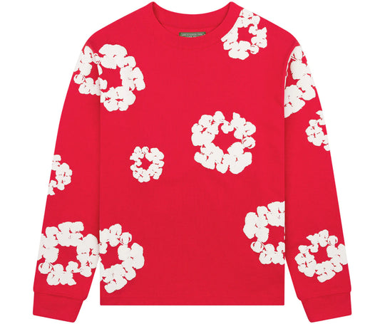 Denim Tears Cotton Wreath Long Sleeve Red
