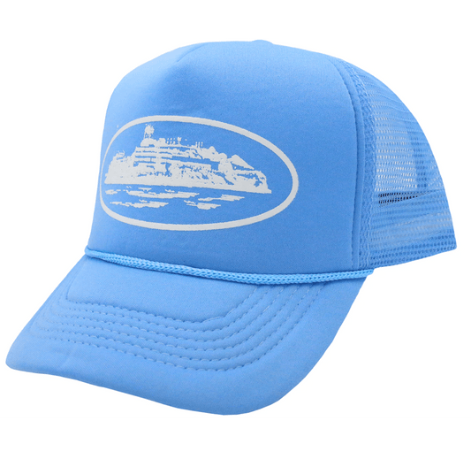 Corteiz Alcatraz Trucker Hat Baby Blue