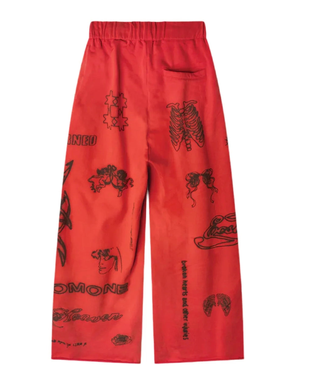VAGUE STUDIOS SKIN DEEP SWEATPANTS RED