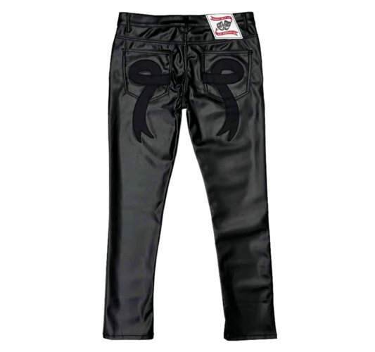 Asaali Ribbon Leather Pants