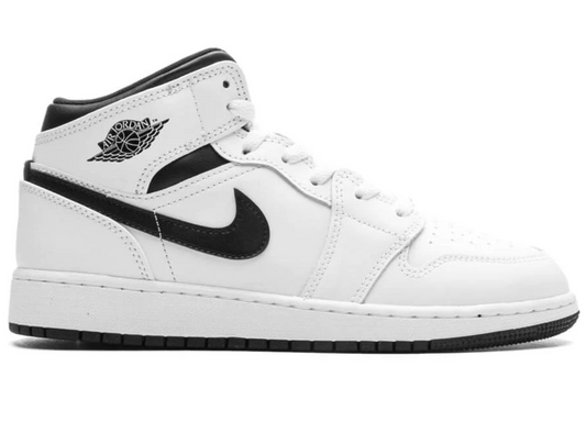 Jordan 1 Mid White Black (GS)