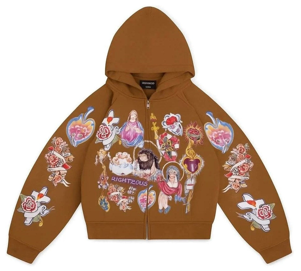 Righteous Zip Up Hoodie Brown