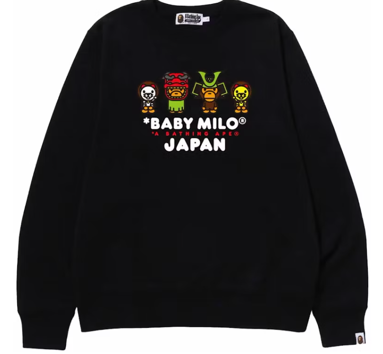 BAPE Baby Milo Japan Crewneck Black