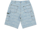 Supreme Repeat Jacquard Double Knee Denim Short Light Washed Indigo