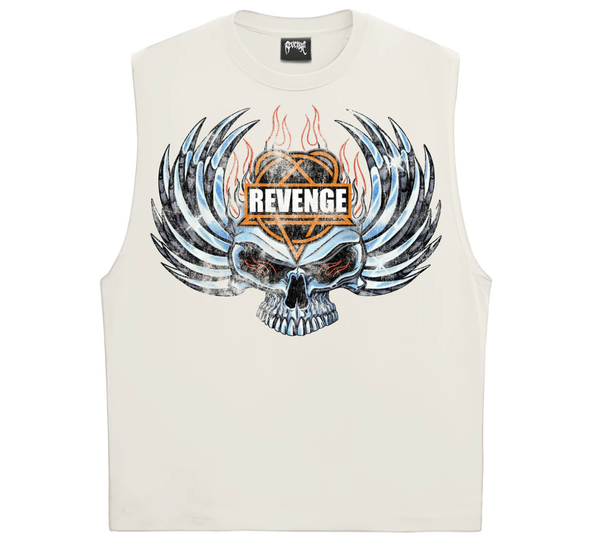 Revenge Chrome Motorcycle Cut Off White