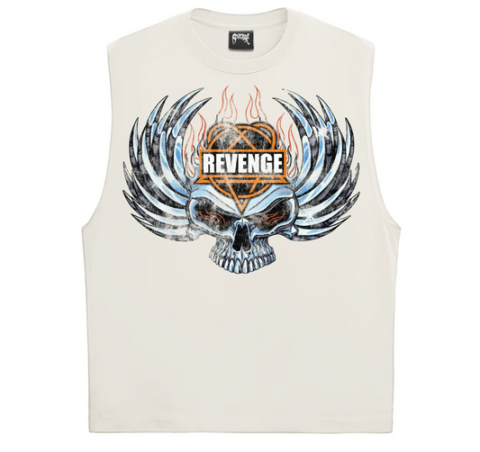 Revenge Chrome Motorcycle Cut Off White