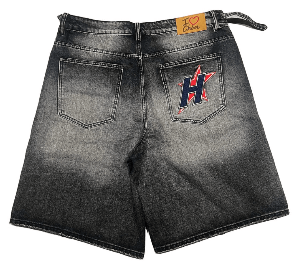 Happy Memories Don't Die HMDD 'Washed Black' Crystal Jorts