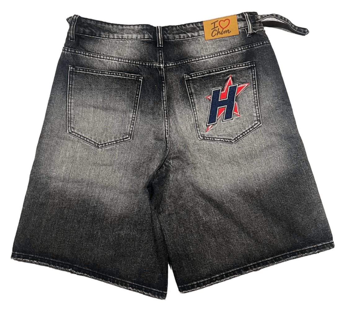 Happy Memories Don't Die HMDD 'Washed Black' Crystal Jorts