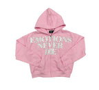 Mixed Emotions Pink Rhinestone Zip Up