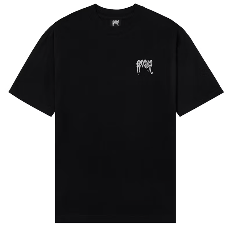 Revenge Embroidered Basic Tee Black