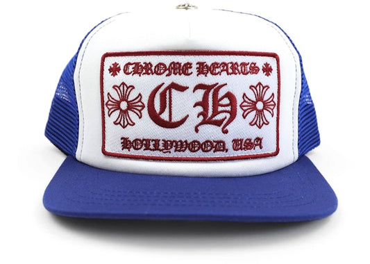 Chrome Hearts CH Hollywood Trucker Hat Blue/White