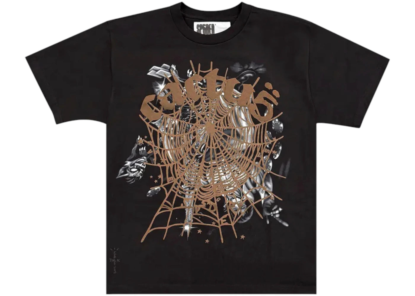 Sp5der x Travis Scott Cactus Jack Airbrush T-shirt Black