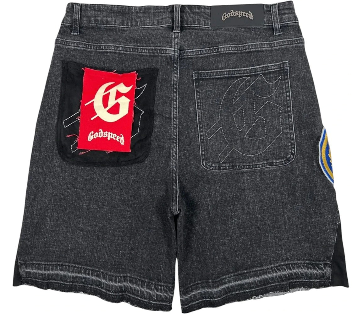 Godspeed Patchwork Denim V2 Shorts Black