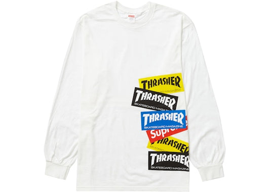 Supreme Thrasher Multi Logo L/S Tee White