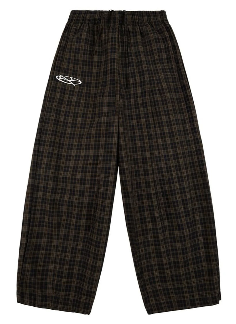 Boredom Kills Lounge Plaid Track Pants Black/Brown