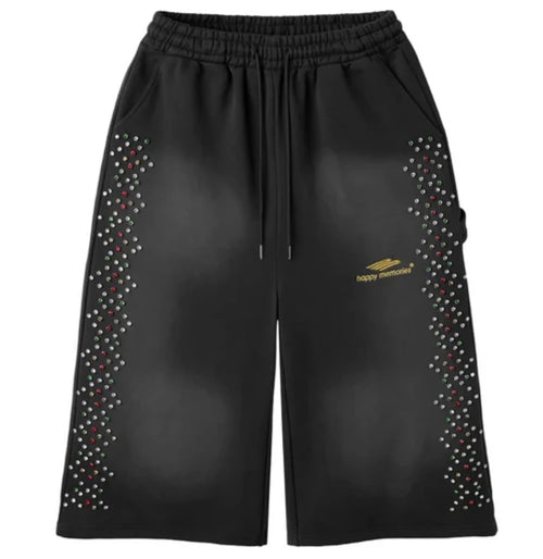 HMDD Crystal 3/4 Sweat Short Black