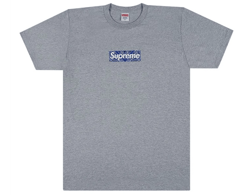 Supreme Bandana Box Logo Tee Heather Grey