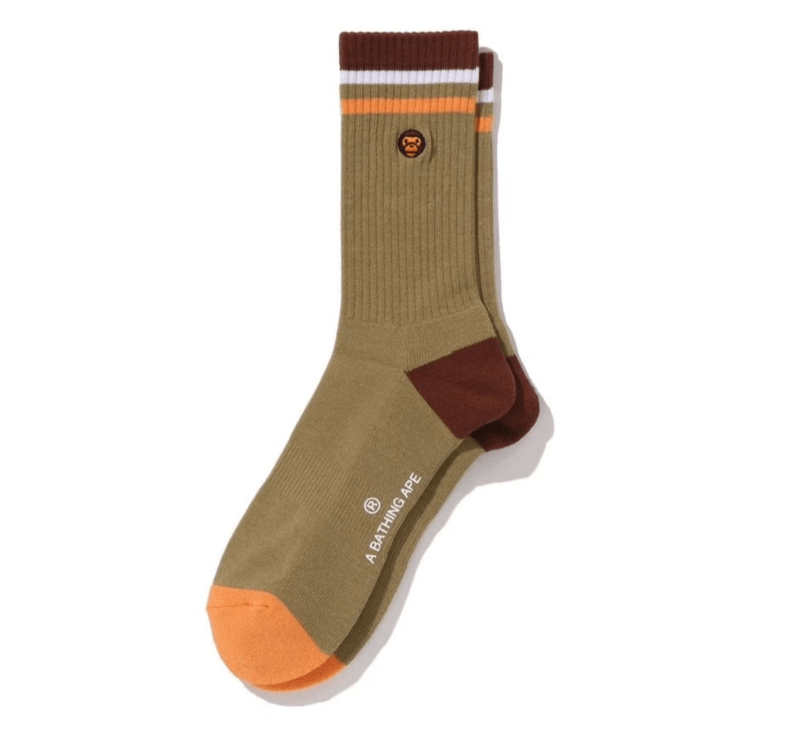 Bape Baby Milo Line Socks Beige
