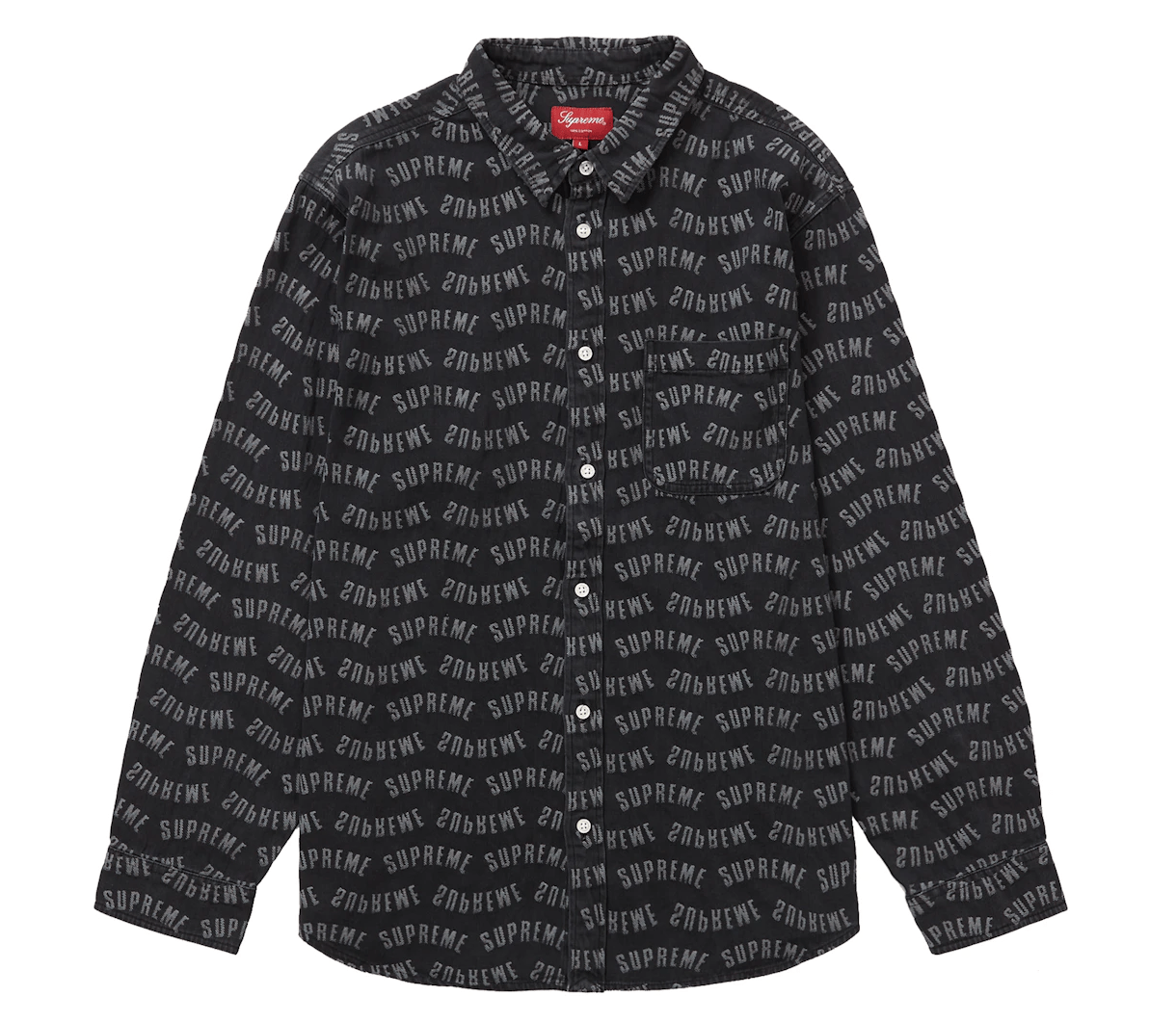 Supreme Arc Jacquard Denim Shirt Black