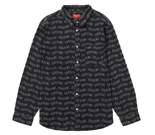 Supreme Arc Jacquard Denim Shirt Black