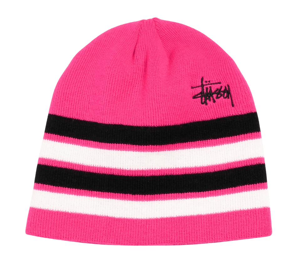 Stussy Skullcap Basic Stripe Dragonfruit