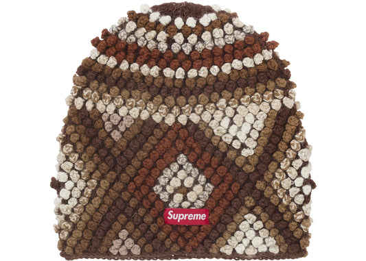 Supreme Textured Knit Beanie Brown