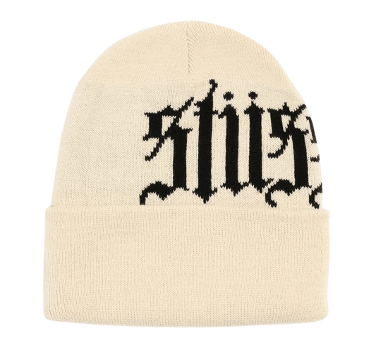 Stussy Cuff Beanie Old English Stone