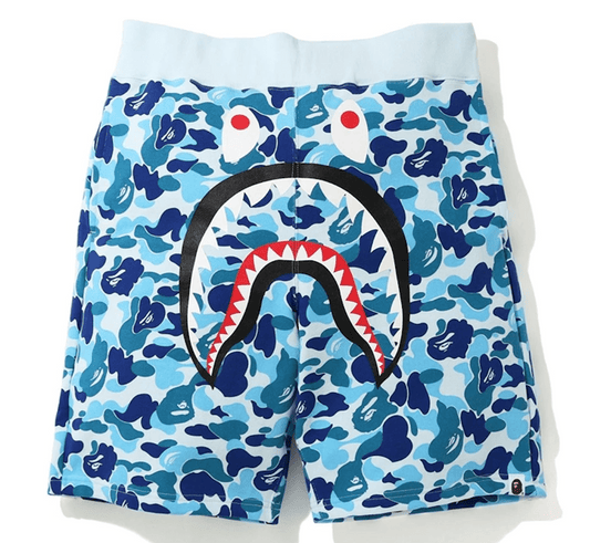 BAPE ABC Camo Shark Sweatshorts Blue