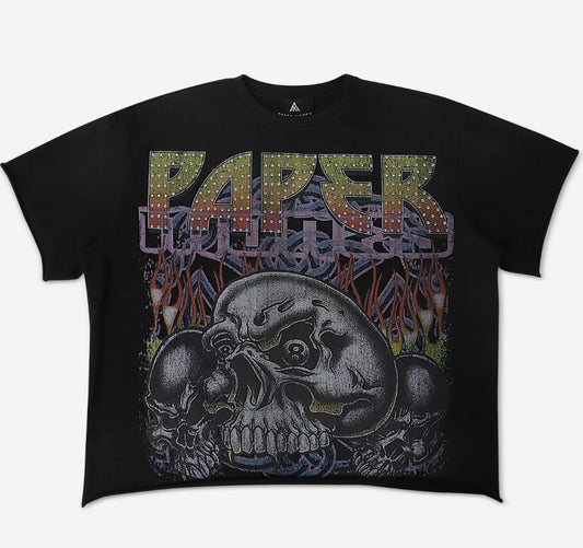 Paper Money Eightball Rhinestone Tee Cream