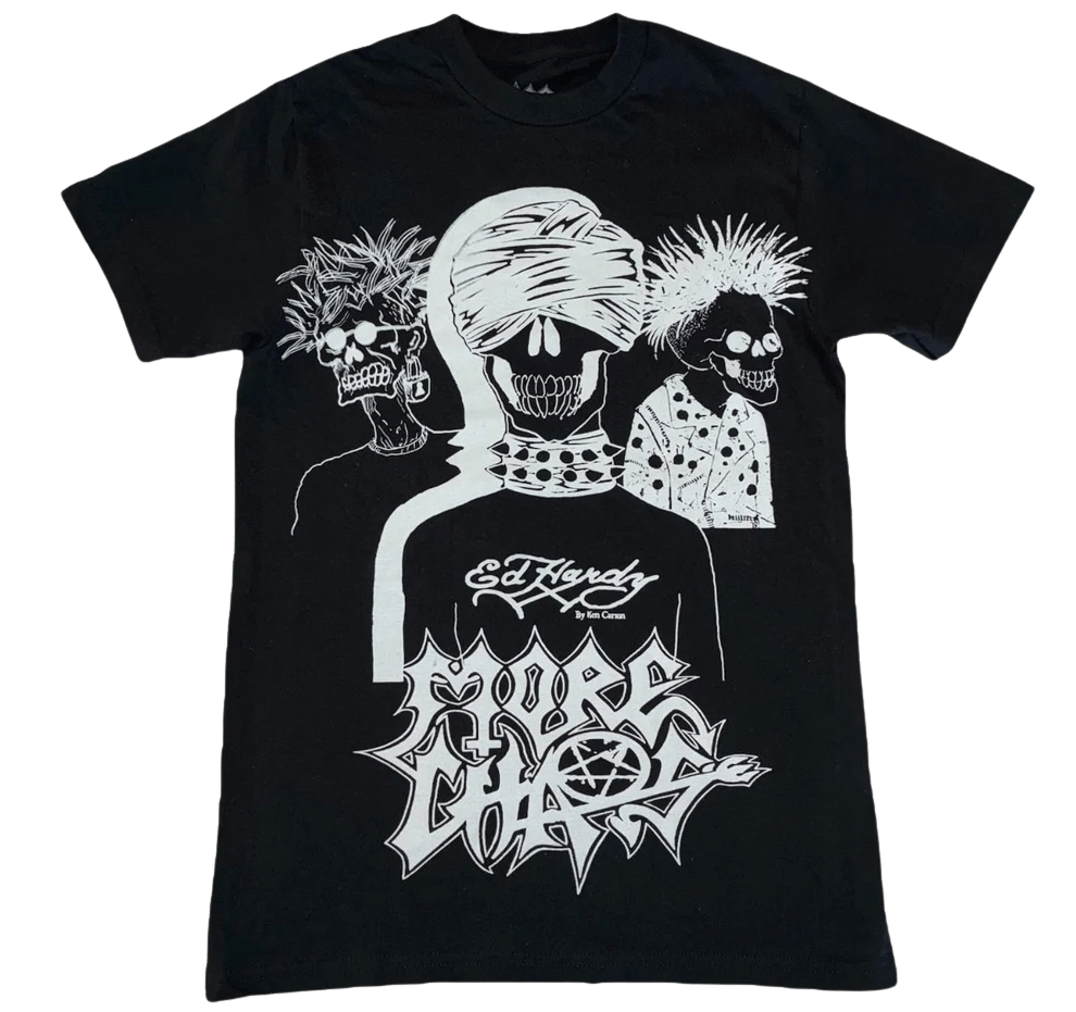 Ken Carson x Ed Hardy T Shirt More Chaos Black Tee