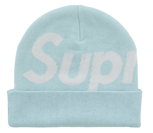 Supreme Big Logo Beanie (FW25) Light Blue